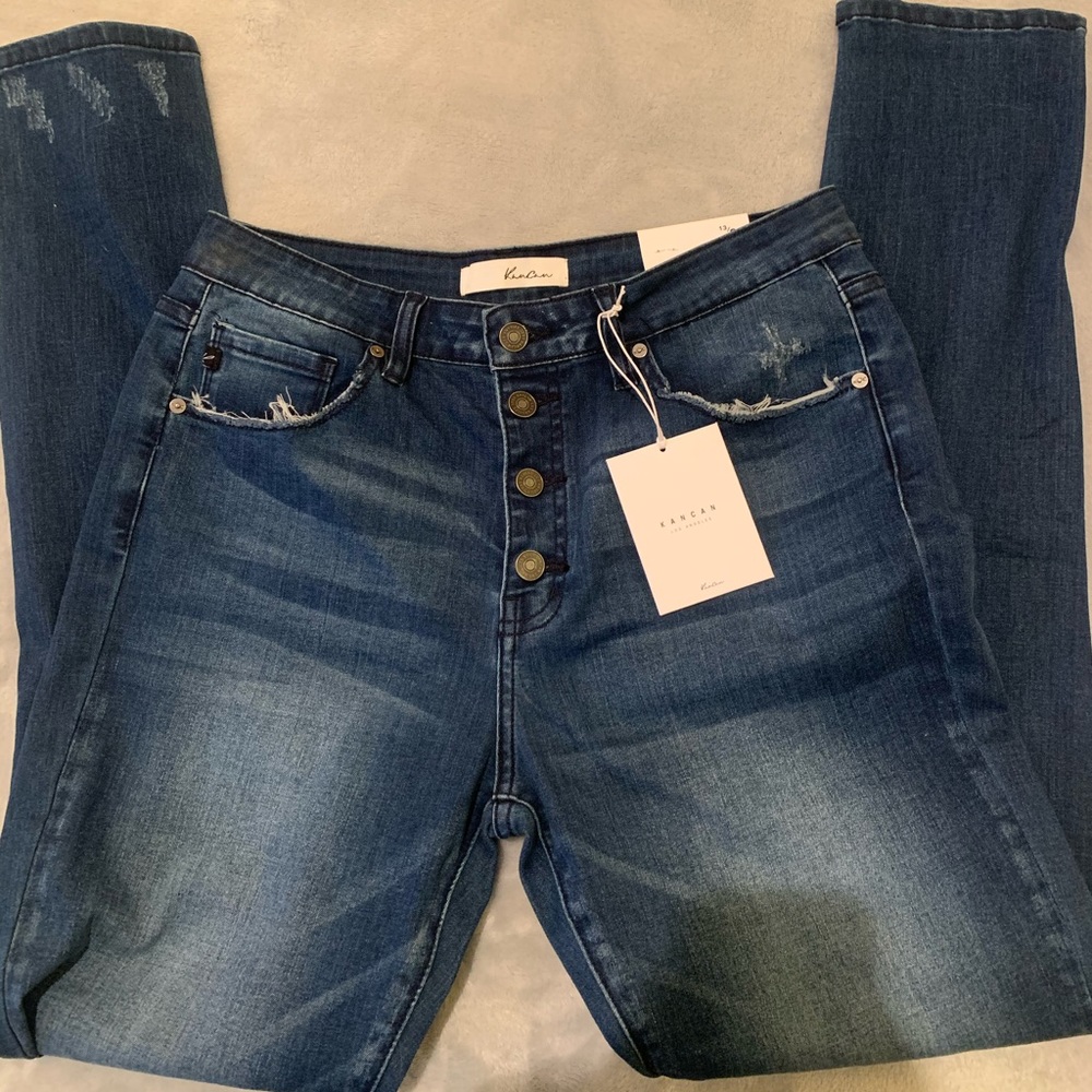 NWT Kancan Distressed Skinny Jeans